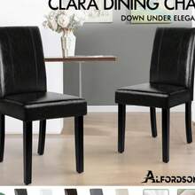 ALFORDSON Dining Chairs Kitchen Chair Retro High-Back Fabric Leather Wooden X2/4
