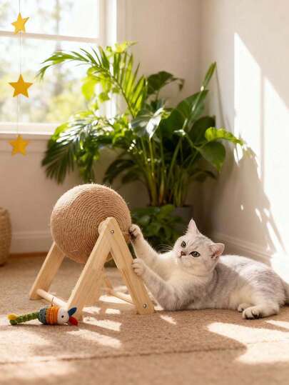 Cat Climbing Frame Corrugated Cat Scratch Pad Indoor Furniture Protector For Cats Prevent Sofa Scratches Multi Cat Household Hemp Rope Long Lasting Kitten Friendly Indoor Protect Floors Release Energy Travel Friendly