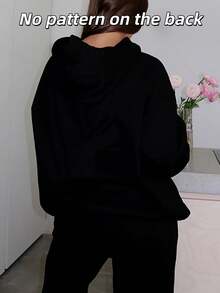 Our Lady Of Guadalupe Virgin Mary Fleece Hoodie, Mother Hoodie, Latina Hoodie Gift For Catholic Mom, Vintage 90s Y2K - Soft, Breathable Crew Neck, Lightweight & Comfortable Casual Summer Wear, Women's Tops, White - Black - Fleece Hoodie - 查看 4