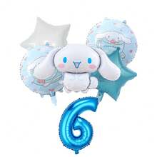 Conjunto de globos de Sanrio, Conjunto de globos con números de dibujos animados de Cinnamoroll, Globos de decoración para cumpleaños, aniversario y ceremonias de Cinnamoroll, Globos de decoración de fondo fotográfico de fiesta de Cinnamoroll, Conjunto de globos de lámina con números de Cinnamoroll