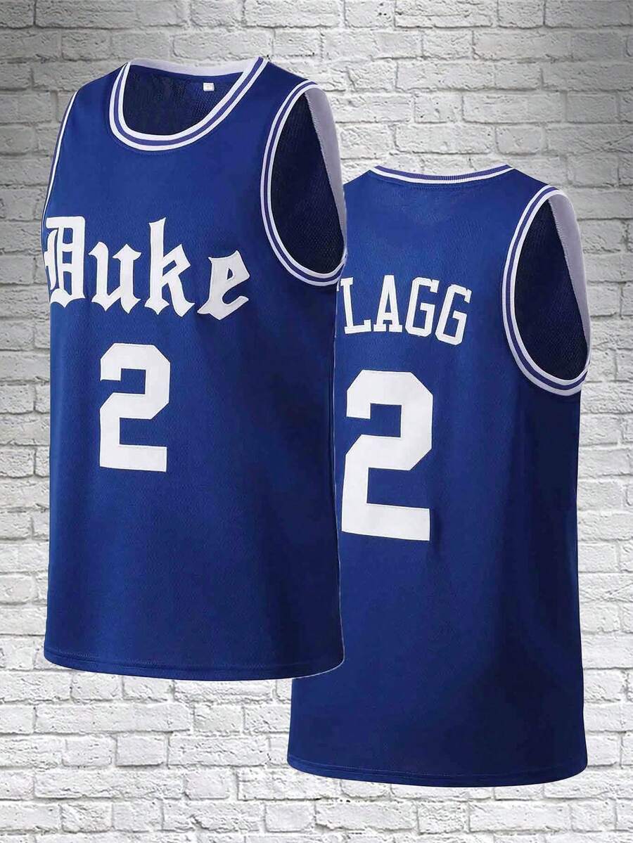 Atonmore 2 件男式篮球服，无袖运动背心，带刺绣缝线，蓝色 - 藍色 - 查看 1