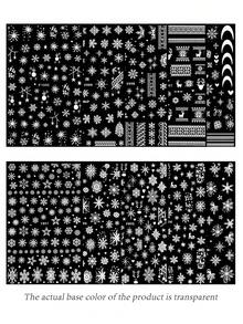 Leuchtende Schneeflocken Nagel Sticker, Weihnachts 3D selbstklebende Nagelkunst Aufkleber - Weißer Schneemann Weihnachtsmann Elch Design für DIY Maniküre Winter Weihnachts DIY Nageldekoration