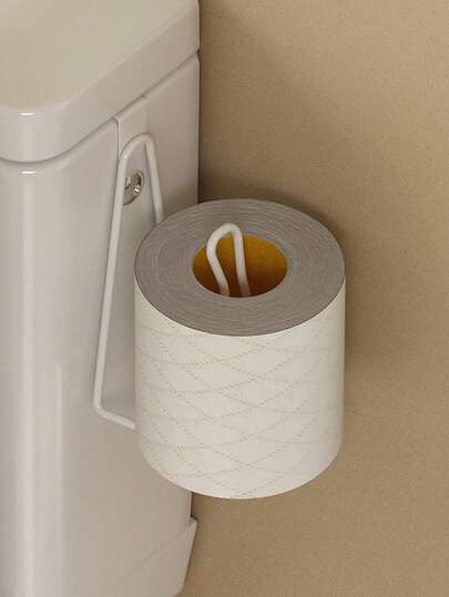 Soporte para rollo de toallas de papel, estante para papel de cocina en el baño o la cocina, perchero de ropa, sin necesidad de taladrar ni pegar (negro, blanco)