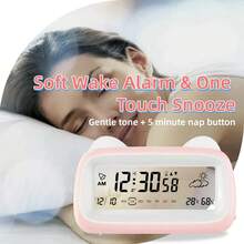 1 pièce Réveil numérique, affichage miroir lumineux, horloge de bureau, affichage de l'heure, décoration autoportante, affichage numérique LED, alimenté par USB, affichage de la température, luminosité réglable, fonction date, cadre arqué rectangulaire, matériau ABS, tension de fonctionnement ≤36V (pile non incluse)