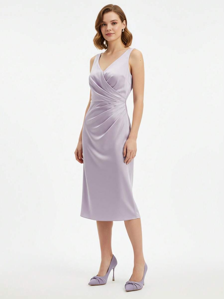 Scarpe da donna eleganti e alla moda per feste, con decorazioni in strass e tacco alto a spirale - Viola - Visualizzare 1