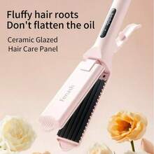 LUYAO 女士蓬松卷发棒，6齿波浪卷发造型工具，专业沙龙级温控卷发棒 - 美規A型插(110-127V) - 查看 3