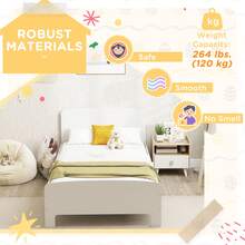 QABA Toddler Bed, Kids Bed Frame For Girls And Boys, Kids Bedroom Furniture For Ages 3-12 Years, White - 白色 - 查看 4