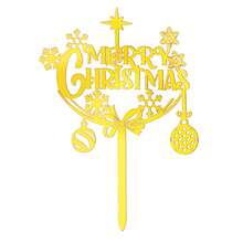 Decoración para tarta de Navidad 2026 "Feliz Navidad" en fuente cursiva, suministros de decoración para fiestas con tema navideño