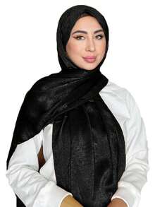 1 pièce Foulard hijab en velours satin pour femme - Multicolore - Voir 12
