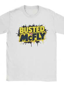 Men T-Shirts Busted Retro Music McFly Concert Tour 2025 Vintage Cotton Tees Short Sleeve Pop Rock T Shirt Crew Neck Clothing. - Trắng 2 - Xem 1