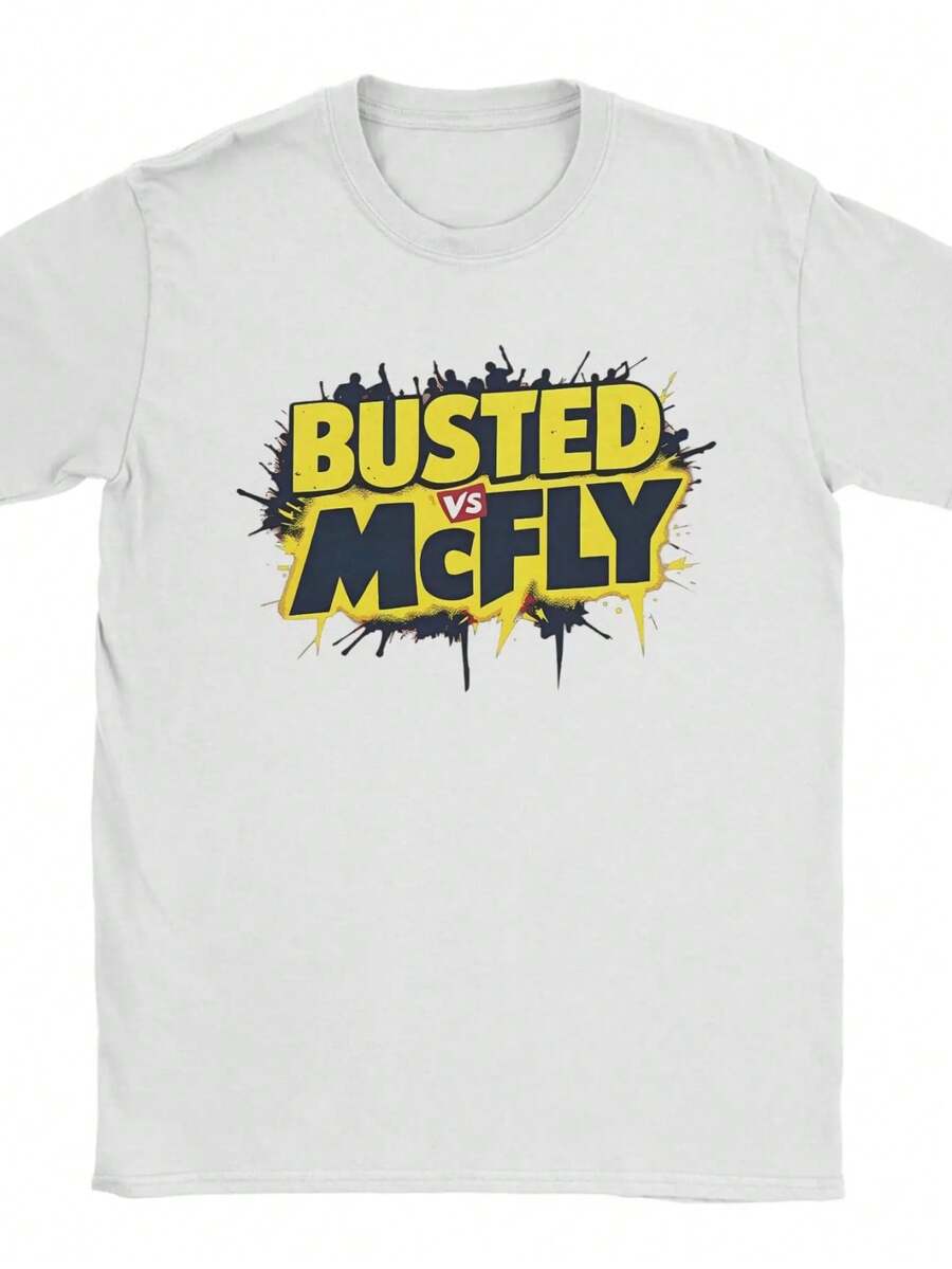 Men T-Shirts Busted Retro Music McFly Concert Tour 2025 Vintage Cotton Tees Short Sleeve Pop Rock T Shirt Crew Neck Clothing. - Trắng 2 - Xem 1