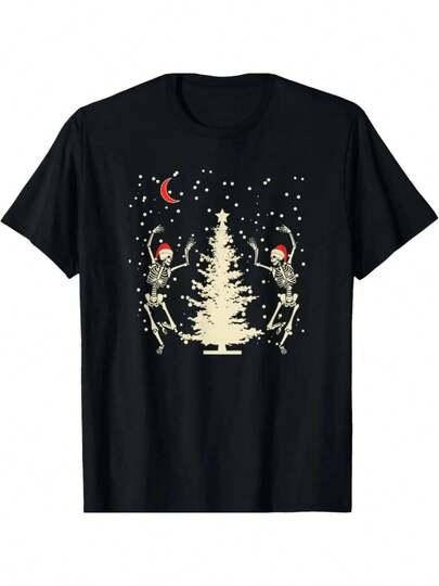 Camiseta divertida de Navidad gótica, esqueletos bailarines