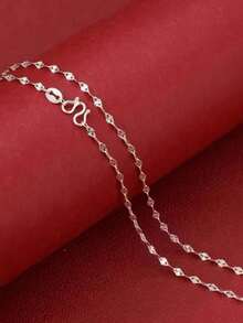 1 pieza Collar de clip de papel de plata de ley 925, collar de clip de papel retro simple para mujeres, regalo para la novia