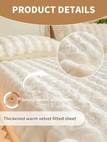 1pc Flannel Fitted Sheet, Bedding, Cozy Home Textile, Soft-Comfortable Mattress Cover, Solid Color Sheet, Deep Pocket, Bed Sheet Only-Without Pillowcase, Machine Washable, Bedding Gifts, Fits For Twin Full King Queen Size Beds, Suitable For Fall And Winter, Room Decor, Winter Decor - trắng - Xem 6