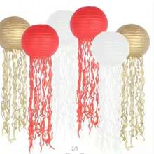 Set de 3/6/16 piezas, Decoraciones de fiesta con tema navideño, Linternas de papel plegables hechas a mano con tema de en rojo, verde y blanco, Set de linternas de papel tipo abanico, Pompones de papel de seda, Decoraciones para fiesta de Navidad, Decoración de habitación, Decoración de sala de estar, Decoración de patio, Adecuado para decoración navideña, Año Nuevo