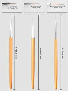 3 szt. pędzli do zdobienia paznokci, zestaw pisaków do malowania lakierem żelowym, pędzelki do cienkich, długich linii, drobnych detali, precyzyjnego rysowania, delikatnego kolorowania, rozmiary 7/10/13 mm, zestaw pędzli do zdobienia paznokci, pędzelek do rysowania paznokci, pędzelek do malowania paznokci, pędzelek do rysowania kwiatów