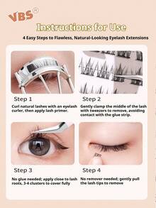 120pcs Segmented Glue-Free False Eyelashes, 10-Row High Capacity Self-Adhesive Fake Lashes, VBS Zodiac Series - Aries, Glue-Free & Remover-Free, Thermosensitive Jelly Glue Strips, Reusable, Segmented Design Suitable For Various DIY Options