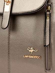 Mochila de cuero suave de lujo 2025, bolso de diseñador de moda de cuero PU suave, bolso de viaje de gran capacidad para mujeres - Dorado - Ver 9