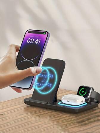 3-In-1 Wireless Charging Station, 15W Fast Charging Dock, Compatible With 16/15/14/13/12/11 Inch One X 8 Pro Max/Pro/Mini/Plus, Ultra 10/9/8/7/6/5/4/3/2 SE, Apple Pods 3/2/Pro, Great Gift For Mother, Family, Friends, Birthday, Christmas, Halloween