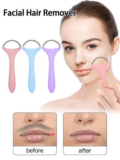 Stainless Steel Spiral Spring Physical Face Epilation Tool, Women's Portable Threaded Face Epilator, Portable Lip Epilation Spring Device Beauty Tool - Face Threading Epilator, For Removing Excess Hair On Upper Lip, Chin, Cheeks And Eyebrows, Gentle And Effective Spring Technology Women Beauty Tool