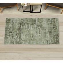 Retro Mid Century Abstract Pattern Rug On Ivory Background, Dark Orange And Reseda Green, 4' X 5' 5", Ideal For Bedroom, Dorm And Living Room - Pale Green - 查看 1