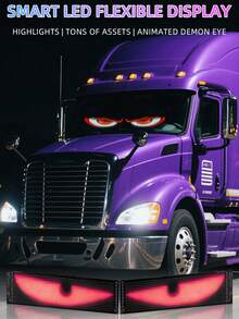 Reletech Car LED Flexible Soft Screen Advertising Display - USB Powered Car Ambient Light With APP & Bluetooth Control, Demon Eye Design For Store Window Decor