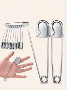 5 قطع/مجموعة دبابيس أمان كبيرة الحجم مقاس 5 بوصة من الفولاذ المقاوم للصدأ، دبابيس غسيل ضخمة للتنظيف الجاف والحفاضات، للزينة على القبعات والأحزمة والياقات والخياطة والحشو، أدوات متعددة الاستخدامات للديكور الداخلي والخارجي والمفاتيح والأعمال اليدوية