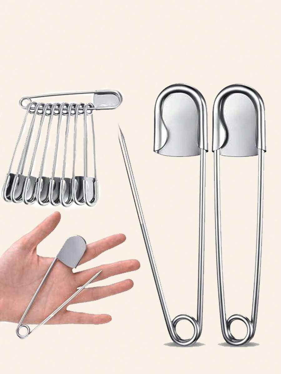 5 قطع/مجموعة دبابيس أمان كبيرة الحجم مقاس 5 بوصة من الفولاذ المقاوم للصدأ، دبابيس غسيل ضخمة للتنظيف الجاف والحفاضات، للزينة على القبعات والأحزمة والياقات والخياطة والحشو، أدوات متعددة الاستخدامات للديكور الداخلي والخارجي والمفاتيح والأعمال اليدوية