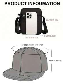 1pc/2pcs Abstract Art Print Y2K Streetwear Baseball Cap & Crossbody Bag Set, Adjustable Unisex Snapback Hat & Shoulder Bag, Gift For Yourself And Friends