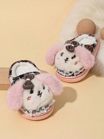 Barnmode Casual Halkfria Slitstarka Lätta Termofodrade Varma Tofflor, Lämpliga För Vintern