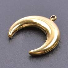 2pcs Heart Lock & Crescent Moon Pendant, 304 Stainless Steel Charm Jewelry Making Supplies, Witch Heart Moon Pendant, DIY Necklace, Keychain, Earrings, Bracelet Decoration, 18k Plated PVD, Unisex