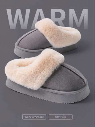 2025新款冬季毛绒拖鞋，女士加厚底蓬松拖鞋，舒适防滑保暖室内家居拖鞋