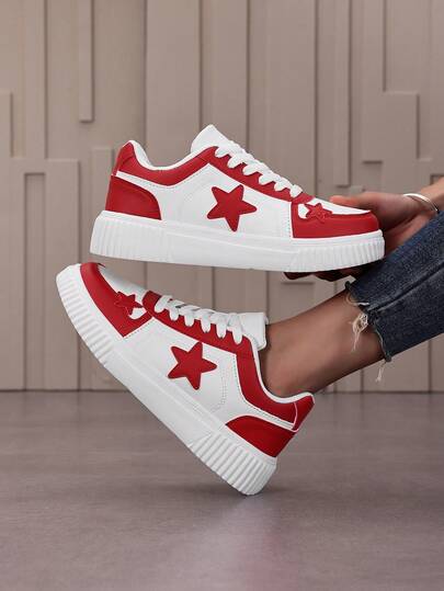 Men's Thick Sole Casual Shoes, Versatile Skateboard Shoes, Color Block Running Sneakers, Comfortable Soft Bottom Shoes For Teenagers