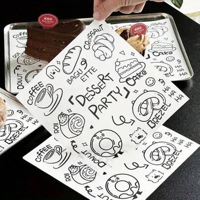 30 piezas de tapetes absorbentes y antiadherentes de alta calidad con diseños impresos de dibujos animados, para usar como bases para pasteles, postres, panes y bandejas - Manteles desechables para exhibición de alimentos y postres
