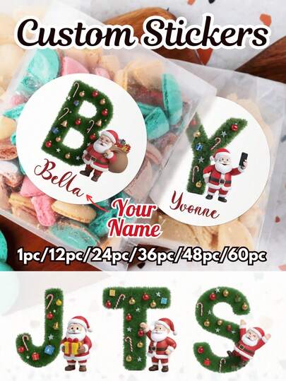 1 Stück/12 Stücke/24 Stücke/36 Stücke/48 Stücke personalisierte Weihnachtsgeschenk Etiketten, runde Weihnachts-Aufkleber, Weihnachtsdekoration, personalisierte Geschenkanhänger, personalisierte Weihnachts-Aufkleber, Weihnachtsaufkleber, personalisierte Weihnachts-Geschenkanhänger, Geschenkaufkleber, Geschenketiketten, Weihnachtsgeschenkanhänger, Aufkleber für Geschenke, Aufkleber für Geschenke, personalisierte Weihnachts-Geschenkanhänger, Weihnachtsgeschenk-Aufkleber mit Weihnachtsmann-Namen - personalisierte Geschenkaufkleber-Etiketten für Freunde & Familie, Weihnachtsverpackung, Weihnachtsgeschenk-Dekoration