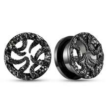 2PCS 316L Stainless Steel Punk Halloween Ear Gauges Plugs Expander Ear Tunnel Stretcher Piercing Body Jewelry Cool Gift - Octopus Tentacle2 - View 8