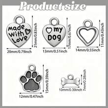 30/60/100pcs Silver Unique Animal Claw Charms - Delicate Cat Paw Print Bead Pendants With Metal Small Dog Footprint Design - Perfect Jewelry Making Supplies For DIY Necklaces, Bracelets And Craft Projects - Silver - View 11