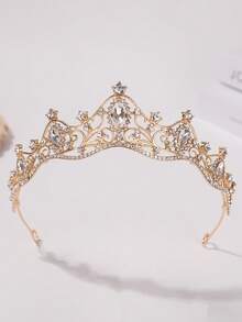 1 pièce Bandeau à couronne de princesse 3D avec strass pour femmes, accessoire de cheveux élégant pour anniversaire