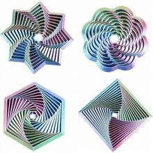 3D Printed Fidget Toy, Fractal Hexagon Spiral Design, Sensory Stress Relief Toy, Colorful , Great Gift For Holidays, Christmas, Birthdays (Light Purple) - Multicolor - View 5