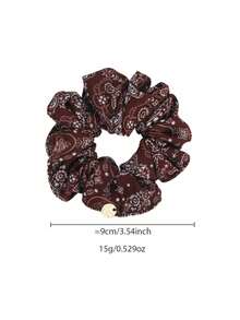 1 pièce Chouchou à imprimé floral vintage de noix de cajou, élastique à cheveux, support de queue de cheval polyvalent, élastiques à cheveux, bandes en caoutchouc pour cheveux, corde à cheveux