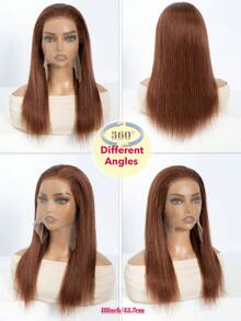 QVR QUEEN VIRGIN REMY QVR 100%真人发5x5蕾丝前直发假发，自然发际线，透明蕾丝闭合假发，预先拔毛，无需胶水 - 紫紅色 - 查看 14