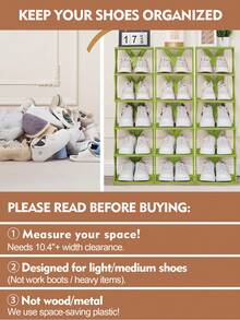 9/6 Tier Vertical Shoe Stand Space Saving Narrow Shoe Rack, Small Shoe Shelf, DIY Free Standing Shoes Storage Organizer For Entryway, Closet, Hallway, Easy Assembly And Stable In Structure, Black & White, Plastic Material, Consumables - Green - View 7