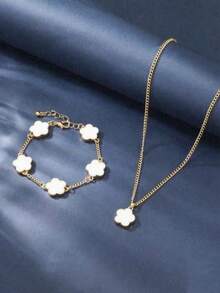 1 pieza Pulsera de hombre con colgante clásico de trébol de cuatro hojas - flor de la suerte - Ver 16