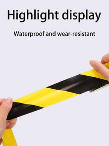 Cinta de precaución negra y amarilla de PVC, cinta de marcado de línea de cebra, cinta de marcado de piso, marcado de posicionamiento de taller, indicador de