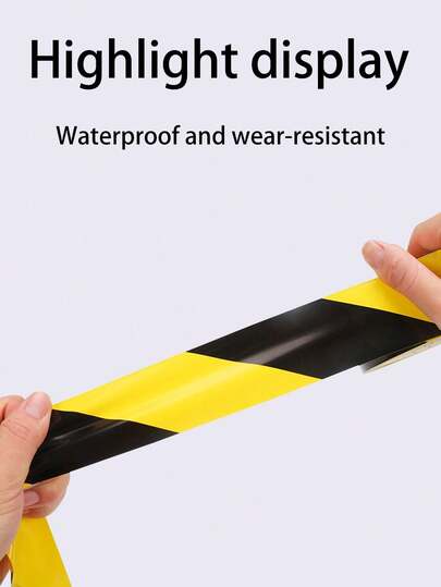 Cinta de precaución negra y amarilla de PVC, cinta de marcado de línea de cebra, cinta de marcado de piso, marcado de posicionamiento de taller, indicador de
