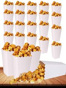 48/36PCS/24PCS/15PCS/12PCS/1PC/White Popcorn Boxes, 2 X 4.5 X 3 Inch Mini Popcorn Boxes For Movie Night DecorationsChristmas / Halloween - Multicolor - View 16
