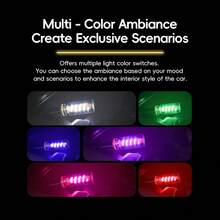 1 pièce Lumière d'ambiance de voiture à alimentation USB 5V, bleu/rouge/blanc/jaune, avec un dessus tactile pouvant être lumineux. Lumière transparente HD, source de lumière douce qui illumine les coins sombres. Petite, pratique, lumière d'ambiance romantique, convient pour la voiture, la chambre, les festivals, etc.