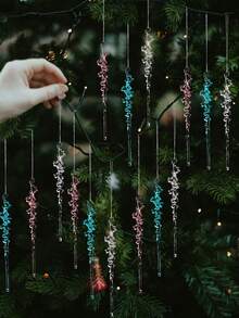5/15/20 piezas Adornos de árbol de Navidad con cristales en forma de copo de nieve, Adornos colgantes de árbol de Navidad de cristal transparente en forma de carámbano, Adornos colgantes de árbol de Navidad de cristal transparente en forma de carámbano, Adornos de árbol de Navidad de cristal, Decoraciones de cumpleaños con tema de hielo y nieve para Navidad, Decoraciones navideñas, Decoración de invierno para el hogar, Decoración navideña, Regalos de Navidad - Multicolor - Ver 11
