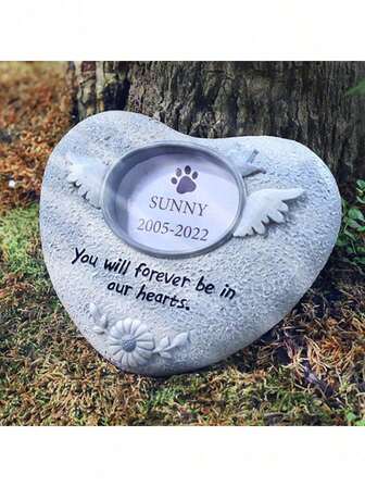 Fotos se pueden colocar en placas conmemorativas creativas y lindas de cachorros y gatos, lápidas de mascotas, marcos de fotos de animales, decoraciones, monumentos de perros, adornos conmemorativos de perros, marcos de fotos conmemorativos de gatos, lápidas que pueden sostener fotos