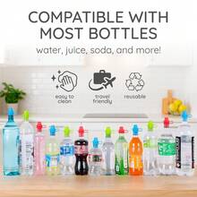Original Water Bottle Topper For Toddlers – 100% Silicone Sippy Top Spout With Protective Cap Makes The Bottle Top A Spill Proof Lid For Kids And Adults - 3 Pack - Original - Multicolor - View 5